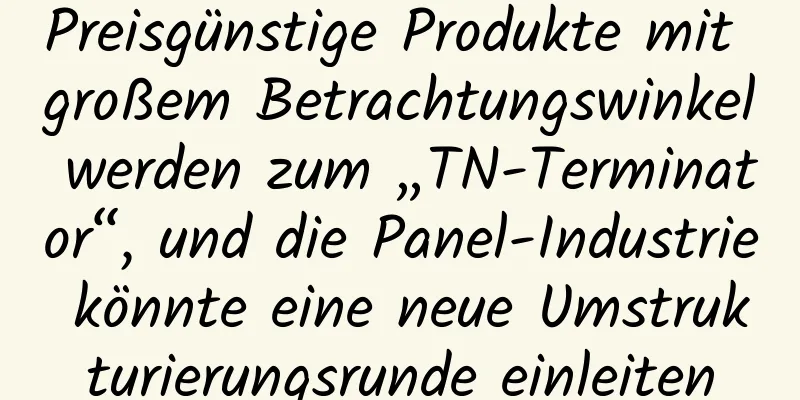 Preisgünstige Produkte mit großem Betrachtungswinkel werden zum „TN-Terminator“, und die Panel-Industrie könnte eine neue Umstrukturierungsrunde einleiten