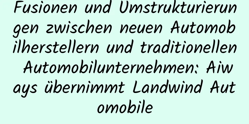 Fusionen und Umstrukturierungen zwischen neuen Automobilherstellern und traditionellen Automobilunternehmen: Aiways übernimmt Landwind Automobile