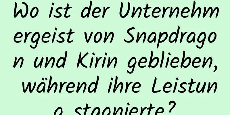 Wo ist der Unternehmergeist von Snapdragon und Kirin geblieben, während ihre Leistung stagnierte?