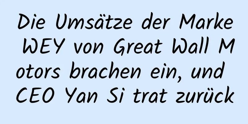 Die Umsätze der Marke WEY von Great Wall Motors brachen ein, und CEO Yan Si trat zurück