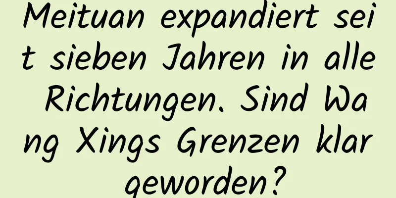 Meituan expandiert seit sieben Jahren in alle Richtungen. Sind Wang Xings Grenzen klar geworden?