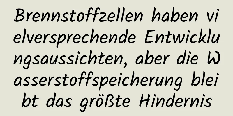 Brennstoffzellen haben vielversprechende Entwicklungsaussichten, aber die Wasserstoffspeicherung bleibt das größte Hindernis