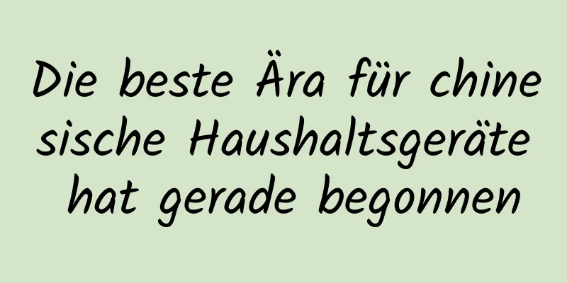 Die beste Ära für chinesische Haushaltsgeräte hat gerade begonnen