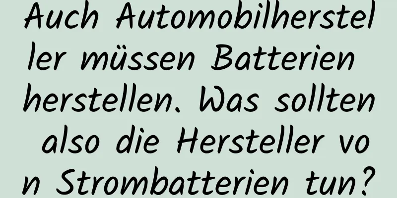 Auch Automobilhersteller müssen Batterien herstellen. Was sollten also die Hersteller von Strombatterien tun?