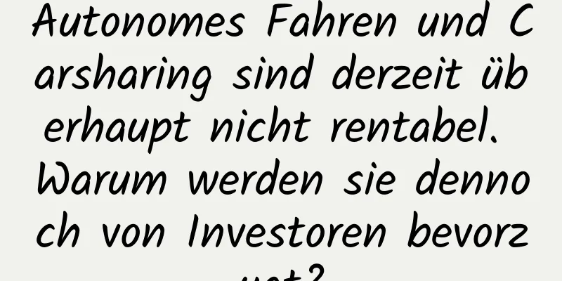 Autonomes Fahren und Carsharing sind derzeit überhaupt nicht rentabel. Warum werden sie dennoch von Investoren bevorzugt?