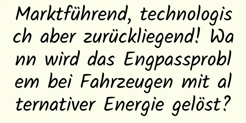 Marktführend, technologisch aber zurückliegend! Wann wird das Engpassproblem bei Fahrzeugen mit alternativer Energie gelöst?