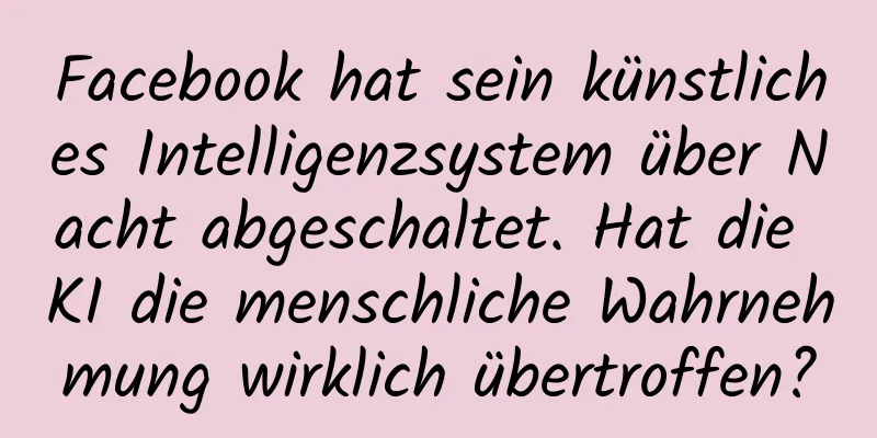 Facebook hat sein künstliches Intelligenzsystem über Nacht abgeschaltet. Hat die KI die menschliche Wahrnehmung wirklich übertroffen?