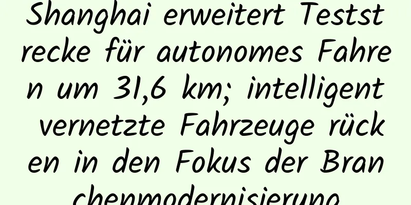 Shanghai erweitert Teststrecke für autonomes Fahren um 31,6 km; intelligent vernetzte Fahrzeuge rücken in den Fokus der Branchenmodernisierung