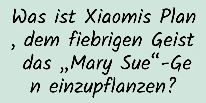 Was ist Xiaomis Plan, dem fiebrigen Geist das „Mary Sue“-Gen einzupflanzen?