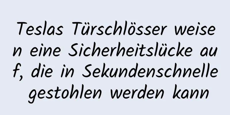 Teslas Türschlösser weisen eine Sicherheitslücke auf, die in Sekundenschnelle gestohlen werden kann