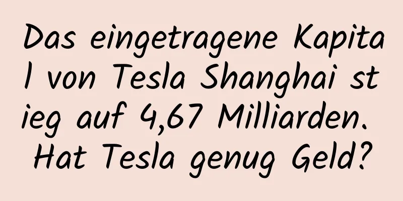 Das eingetragene Kapital von Tesla Shanghai stieg auf 4,67 Milliarden. Hat Tesla genug Geld?