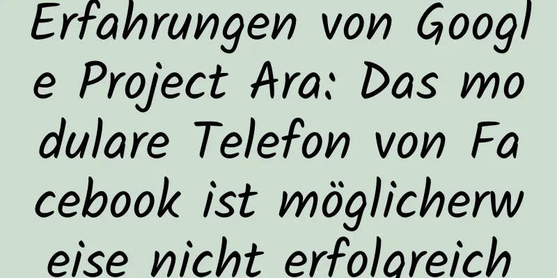 Erfahrungen von Google Project Ara: Das modulare Telefon von Facebook ist möglicherweise nicht erfolgreich