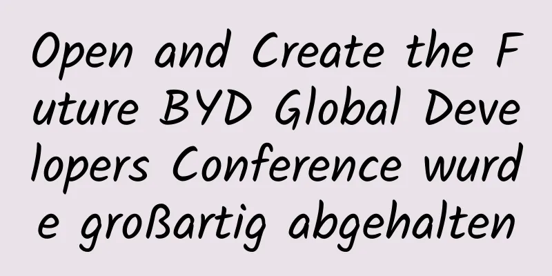 Open and Create the Future BYD Global Developers Conference wurde großartig abgehalten