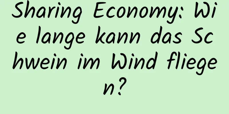 Sharing Economy: Wie lange kann das Schwein im Wind fliegen?