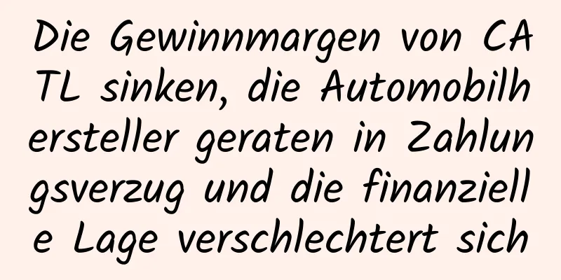 Die Gewinnmargen von CATL sinken, die Automobilhersteller geraten in Zahlungsverzug und die finanzielle Lage verschlechtert sich