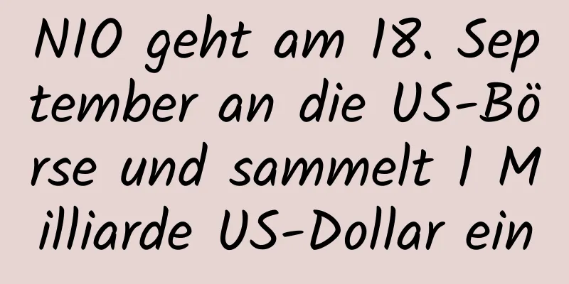 NIO geht am 18. September an die US-Börse und sammelt 1 Milliarde US-Dollar ein