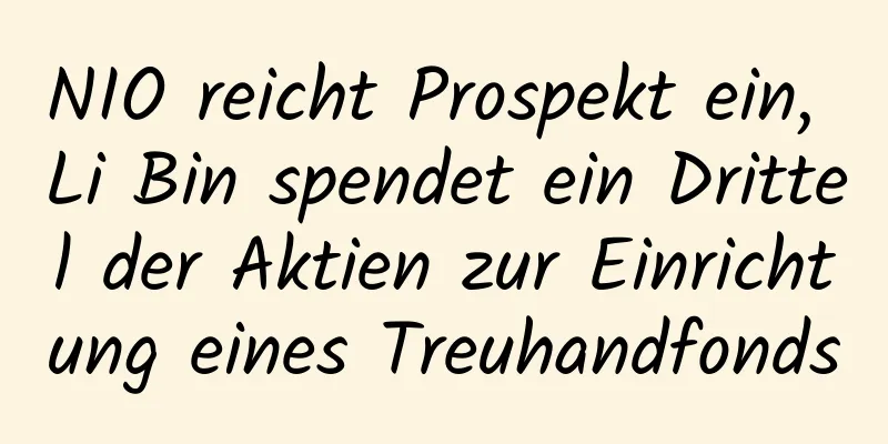 NIO reicht Prospekt ein, Li Bin spendet ein Drittel der Aktien zur Einrichtung eines Treuhandfonds