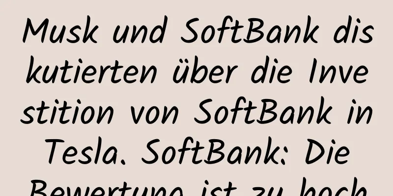Musk und SoftBank diskutierten über die Investition von SoftBank in Tesla. SoftBank: Die Bewertung ist zu hoch