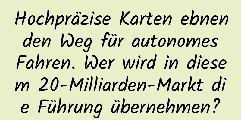 Hochpräzise Karten ebnen den Weg für autonomes Fahren. Wer wird in diesem 20-Milliarden-Markt die Führung übernehmen?