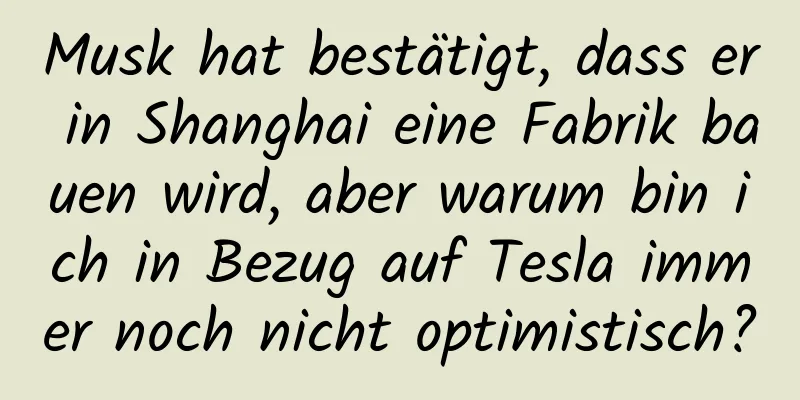 Musk hat bestätigt, dass er in Shanghai eine Fabrik bauen wird, aber warum bin ich in Bezug auf Tesla immer noch nicht optimistisch?