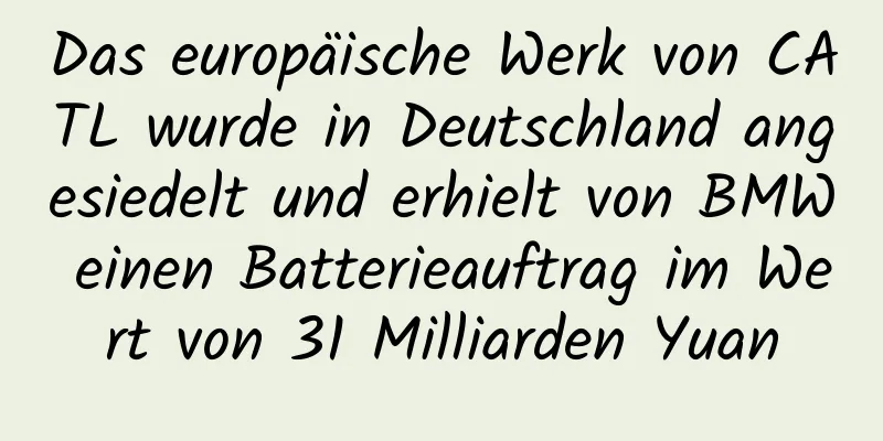 Das europäische Werk von CATL wurde in Deutschland angesiedelt und erhielt von BMW einen Batterieauftrag im Wert von 31 Milliarden Yuan