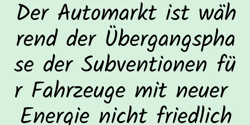 Der Automarkt ist während der Übergangsphase der Subventionen für Fahrzeuge mit neuer Energie nicht friedlich