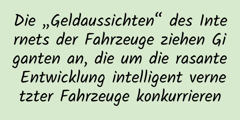 Die „Geldaussichten“ des Internets der Fahrzeuge ziehen Giganten an, die um die rasante Entwicklung intelligent vernetzter Fahrzeuge konkurrieren