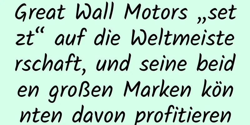Great Wall Motors „setzt“ auf die Weltmeisterschaft, und seine beiden großen Marken könnten davon profitieren