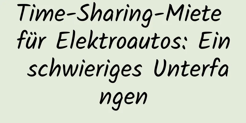 Time-Sharing-Miete für Elektroautos: Ein schwieriges Unterfangen