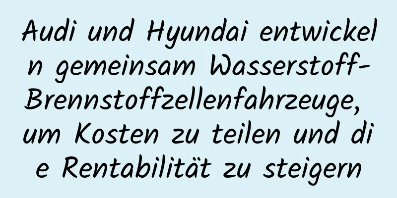 Audi und Hyundai entwickeln gemeinsam Wasserstoff-Brennstoffzellenfahrzeuge, um Kosten zu teilen und die Rentabilität zu steigern