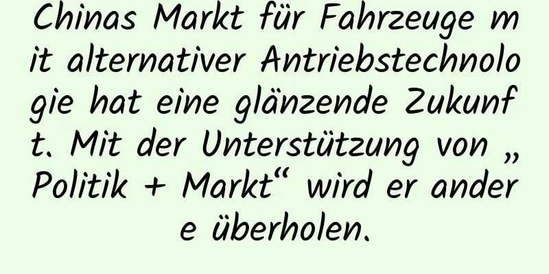 Chinas Markt für Fahrzeuge mit alternativer Antriebstechnologie hat eine glänzende Zukunft. Mit der Unterstützung von „Politik + Markt“ wird er andere überholen.