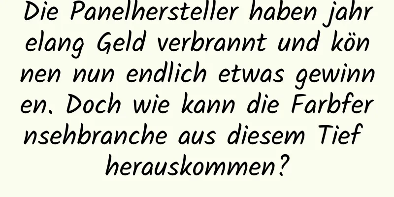 Die Panelhersteller haben jahrelang Geld verbrannt und können nun endlich etwas gewinnen. Doch wie kann die Farbfernsehbranche aus diesem Tief herauskommen?