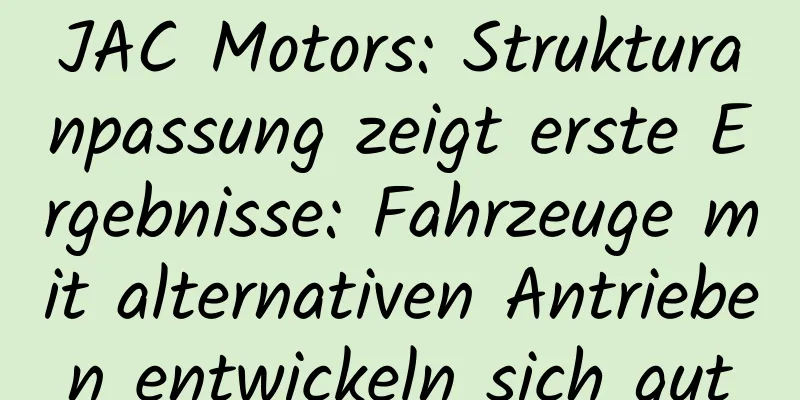 JAC Motors: Strukturanpassung zeigt erste Ergebnisse: Fahrzeuge mit alternativen Antrieben entwickeln sich gut