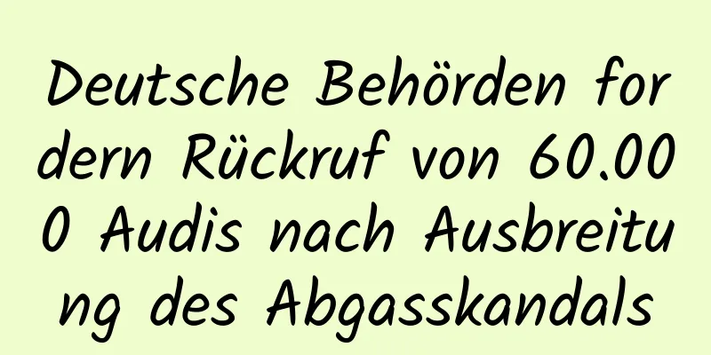 Deutsche Behörden fordern Rückruf von 60.000 Audis nach Ausbreitung des Abgasskandals