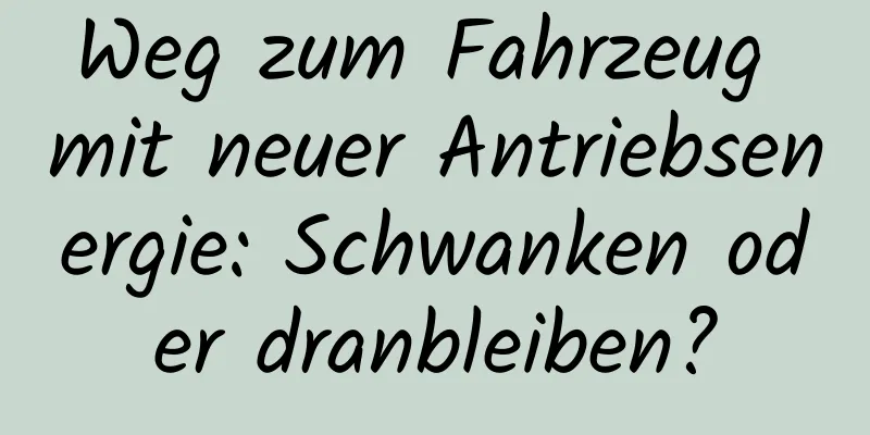 Weg zum Fahrzeug mit neuer Antriebsenergie: Schwanken oder dranbleiben?