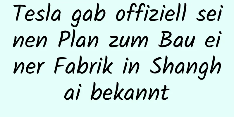 Tesla gab offiziell seinen Plan zum Bau einer Fabrik in Shanghai bekannt