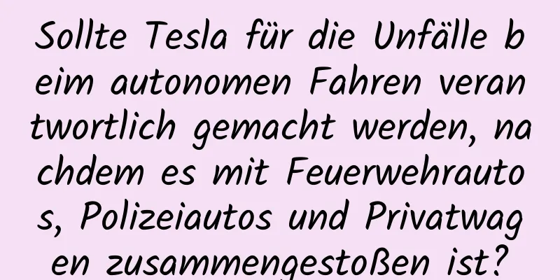 Sollte Tesla für die Unfälle beim autonomen Fahren verantwortlich gemacht werden, nachdem es mit Feuerwehrautos, Polizeiautos und Privatwagen zusammengestoßen ist?