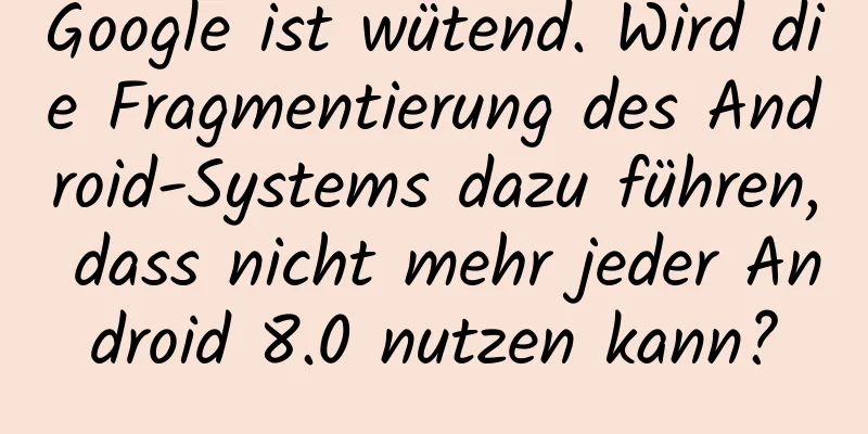 Google ist wütend. Wird die Fragmentierung des Android-Systems dazu führen, dass nicht mehr jeder Android 8.0 nutzen kann?