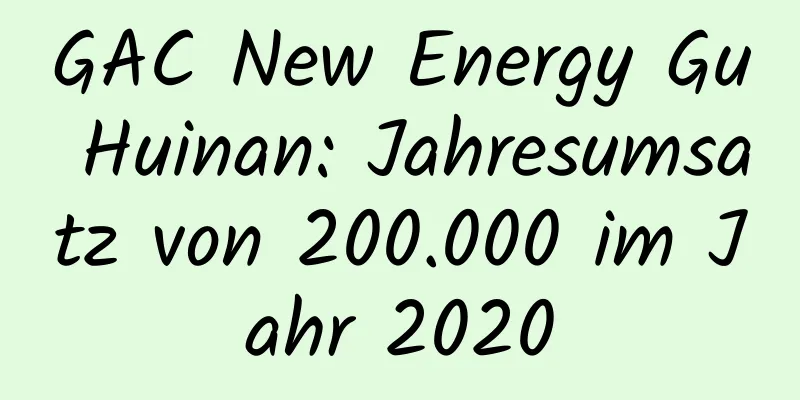 GAC New Energy Gu Huinan: Jahresumsatz von 200.000 im Jahr 2020