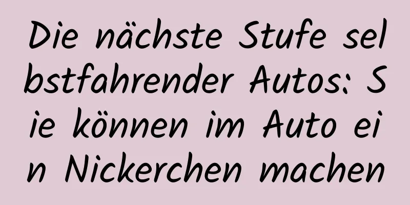 Die nächste Stufe selbstfahrender Autos: Sie können im Auto ein Nickerchen machen
