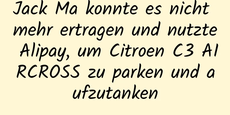 Jack Ma konnte es nicht mehr ertragen und nutzte Alipay, um Citroen C3 AIRCROSS zu parken und aufzutanken