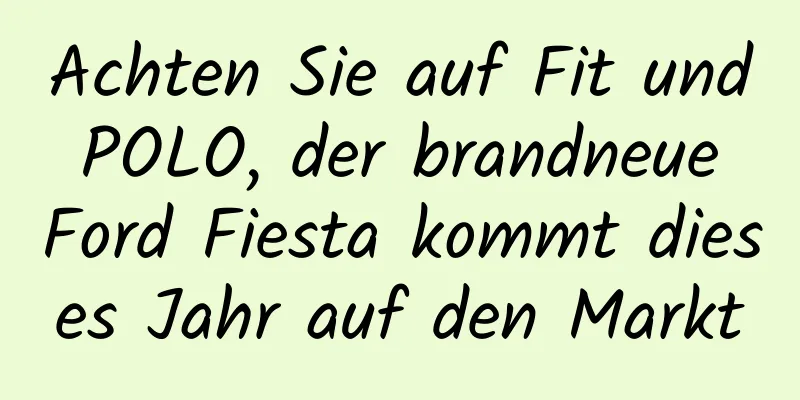 Achten Sie auf Fit und POLO, der brandneue Ford Fiesta kommt dieses Jahr auf den Markt
