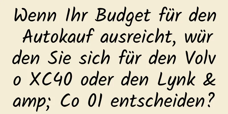 Wenn Ihr Budget für den Autokauf ausreicht, würden Sie sich für den Volvo XC40 oder den Lynk & Co 01 entscheiden?
