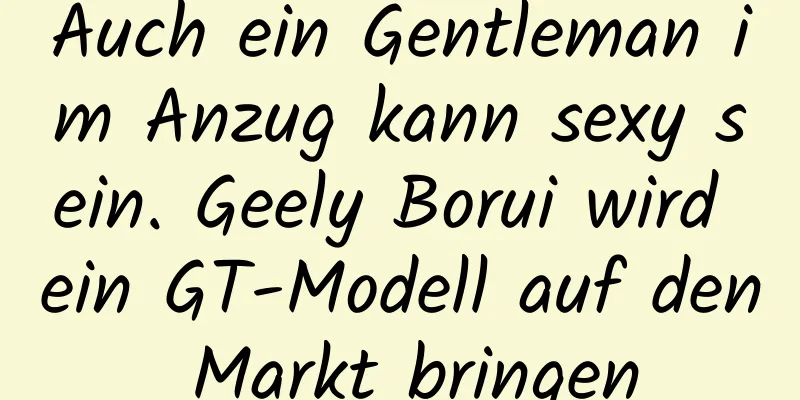 Auch ein Gentleman im Anzug kann sexy sein. Geely Borui wird ein GT-Modell auf den Markt bringen