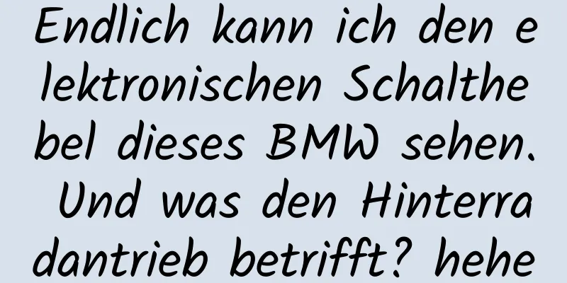 Endlich kann ich den elektronischen Schalthebel dieses BMW sehen. Und was den Hinterradantrieb betrifft? hehe