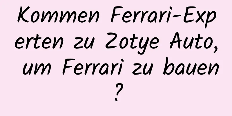 Kommen Ferrari-Experten zu Zotye Auto, um Ferrari zu bauen?