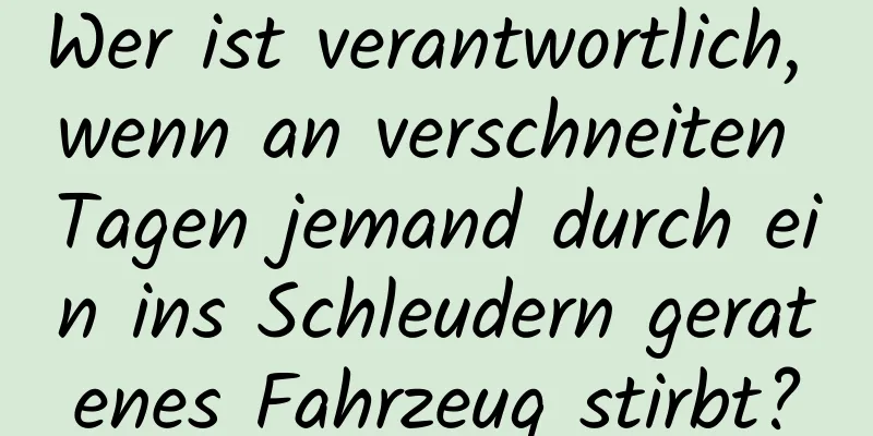 Wer ist verantwortlich, wenn an verschneiten Tagen jemand durch ein ins Schleudern geratenes Fahrzeug stirbt?