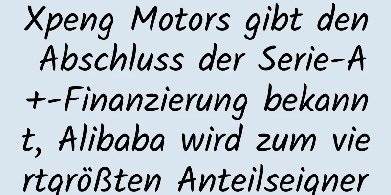 Xpeng Motors gibt den Abschluss der Serie-A+-Finanzierung bekannt, Alibaba wird zum viertgrößten Anteilseigner