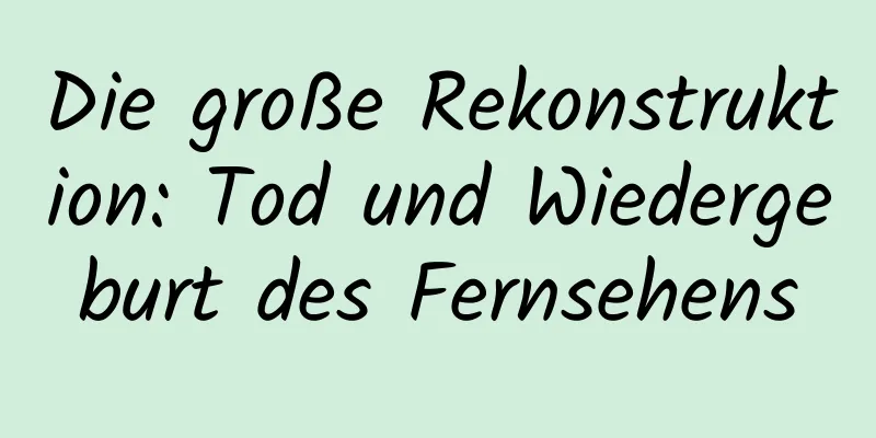 Die große Rekonstruktion: Tod und Wiedergeburt des Fernsehens