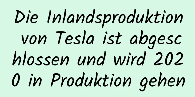 Die Inlandsproduktion von Tesla ist abgeschlossen und wird 2020 in Produktion gehen